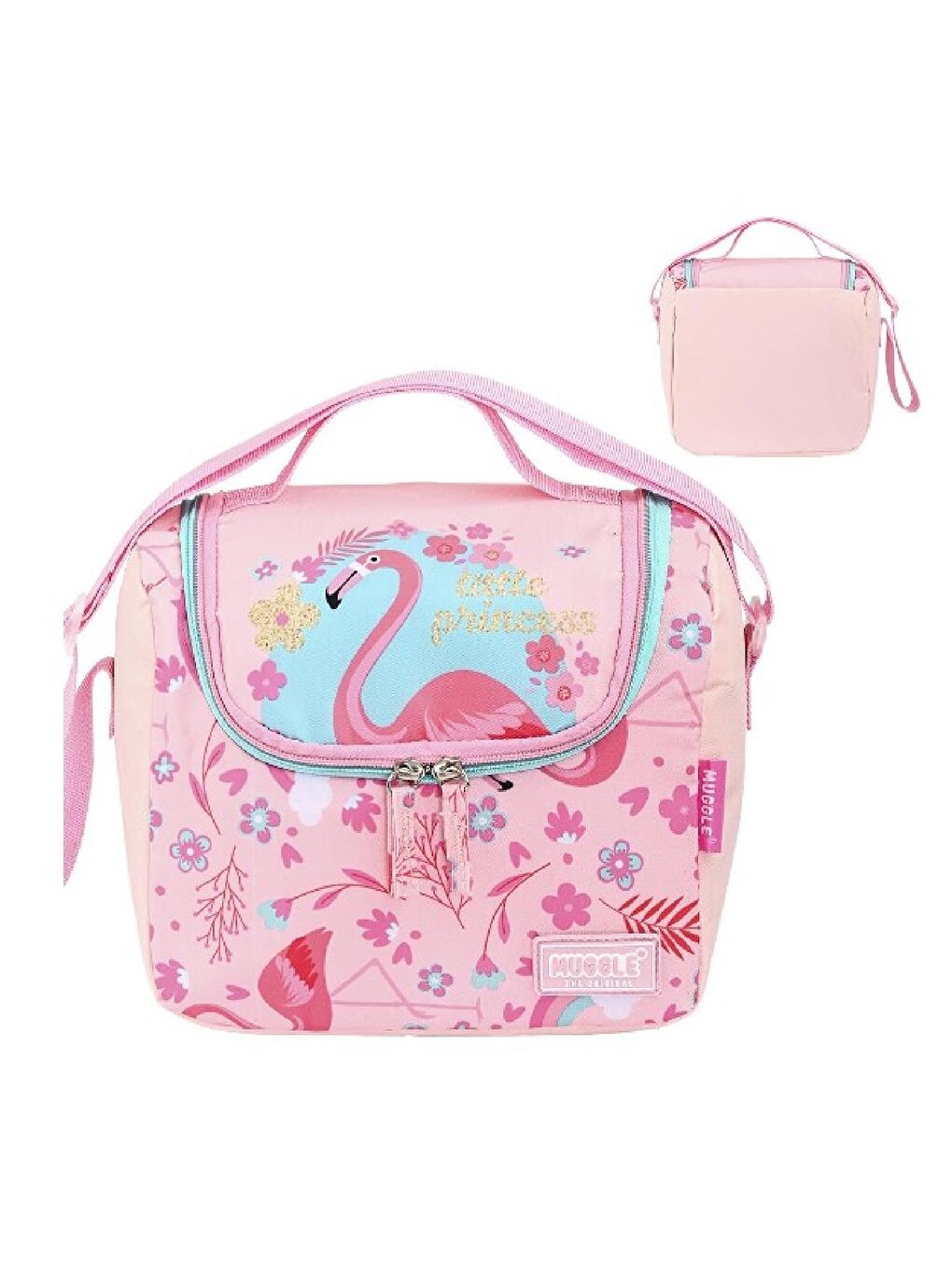 Muggle 2 Bölmeli Flamingo Okul Sırt Çantası+Beslenme Çantası - 1