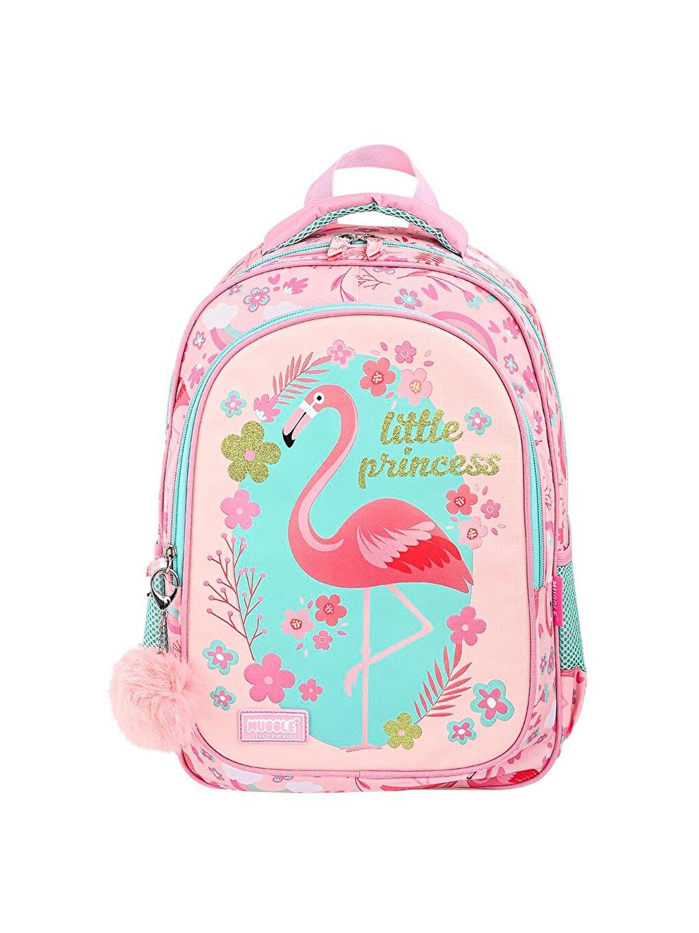 Muggle 2 Bölmeli Flamingo Okul Sırt Çantası+Beslenme Çantası - 2