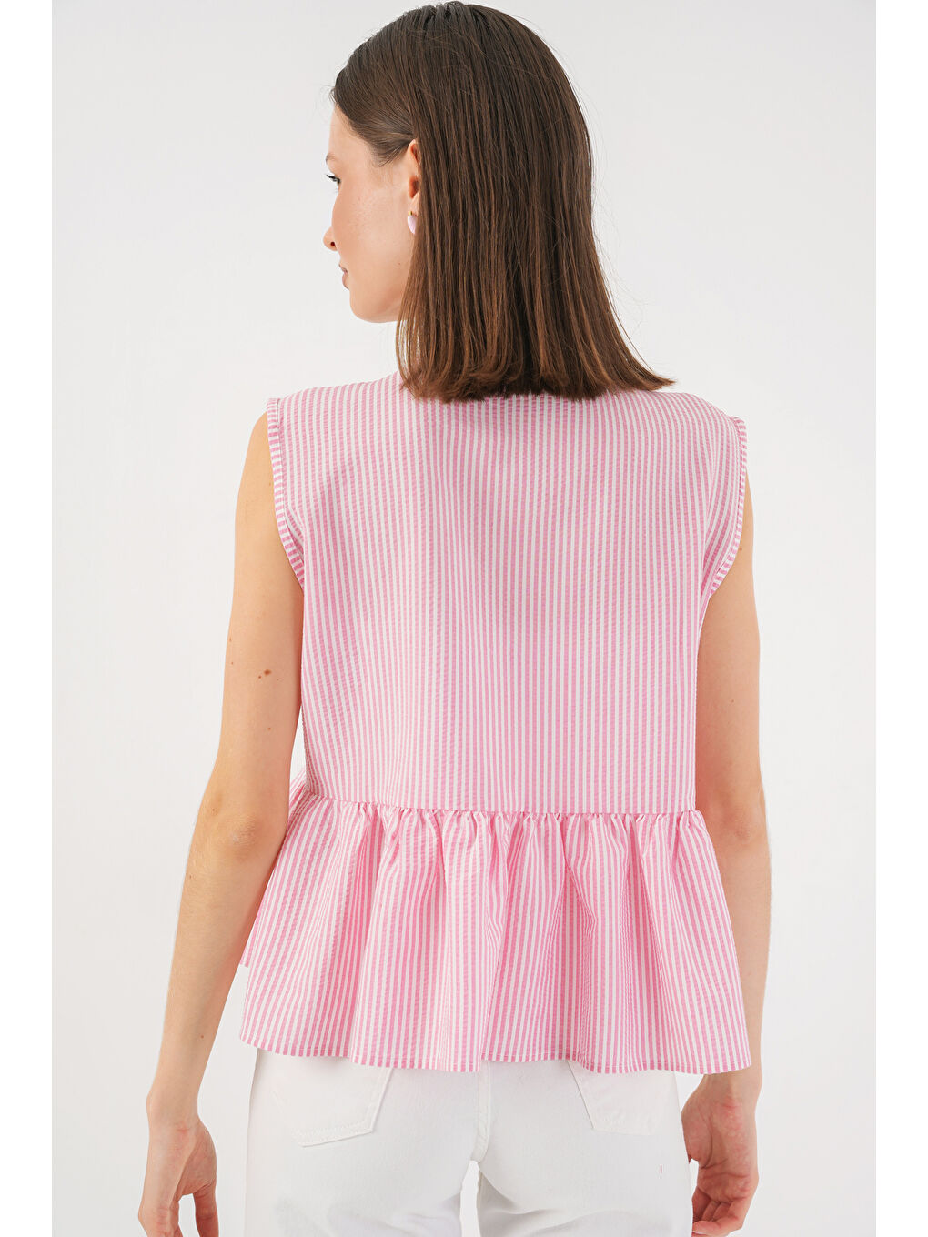 Kadın Önü Bağlamalı Bluz 961 - Pembe-5