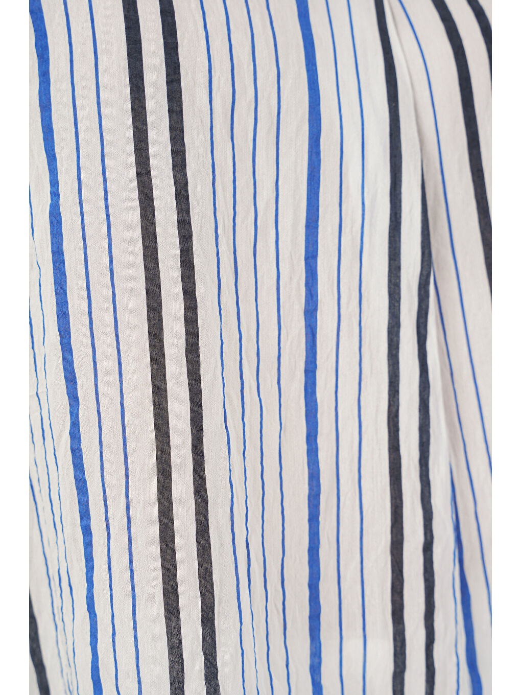 Kadın Çizgili Oversize Bluz 967 - Lacivert-4