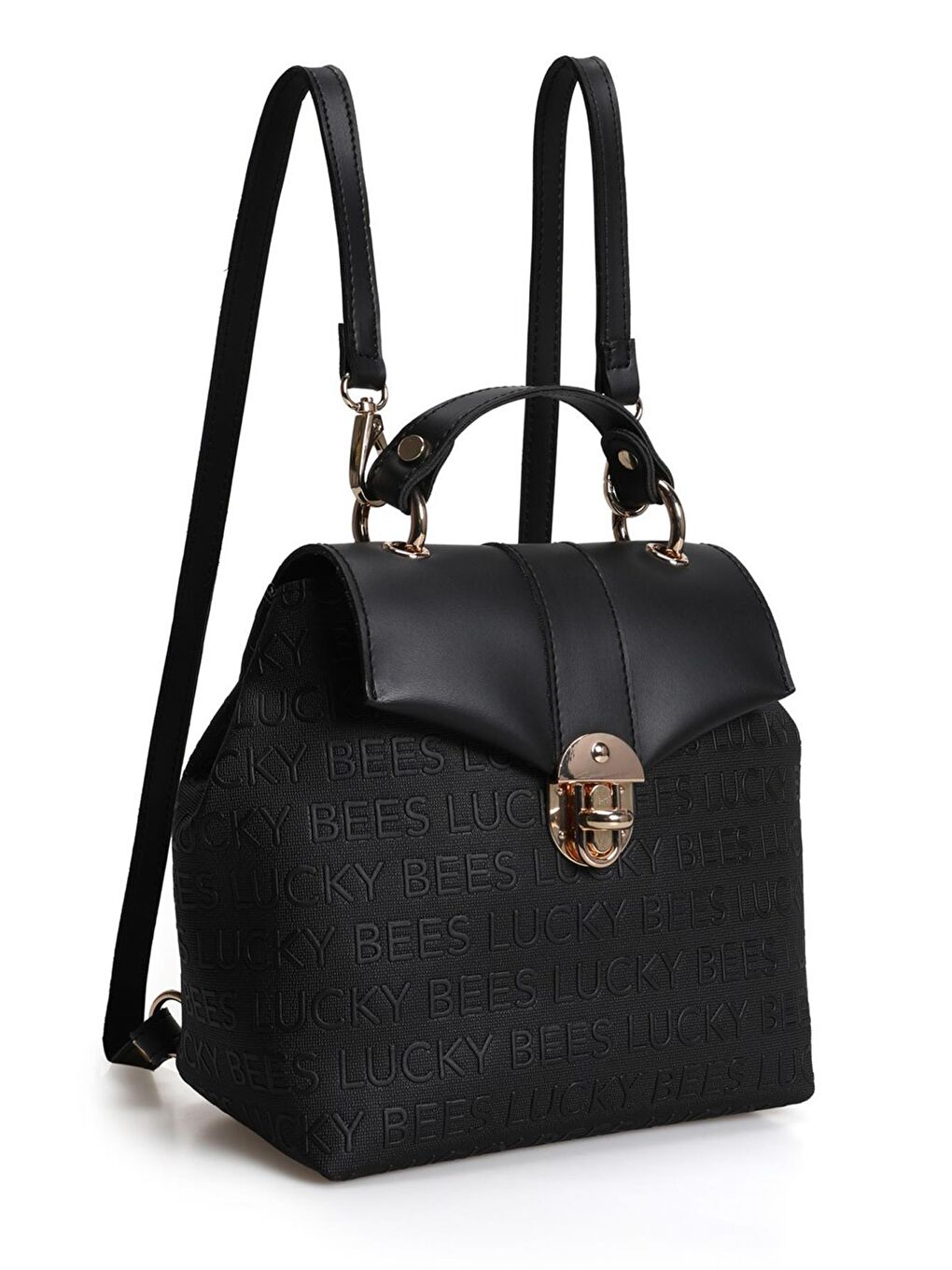 Siyah Desenli Kadın Sırt Çantası