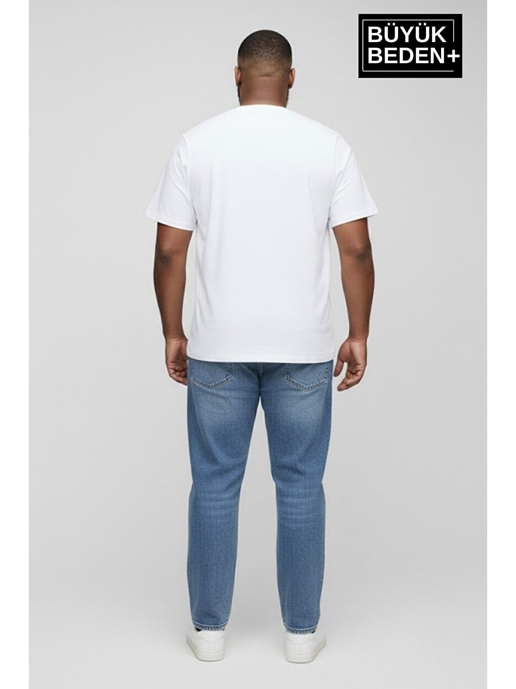 Beyaz Büyük Beden Erkek Basic 3XL-6XL Bisiklet Yaka 3'lü Tişört Seti SPR26BTS510+3-2