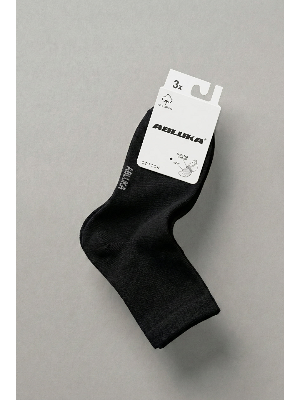 Erkek Pamuklu 3'Lü Soket Çorap Siyah