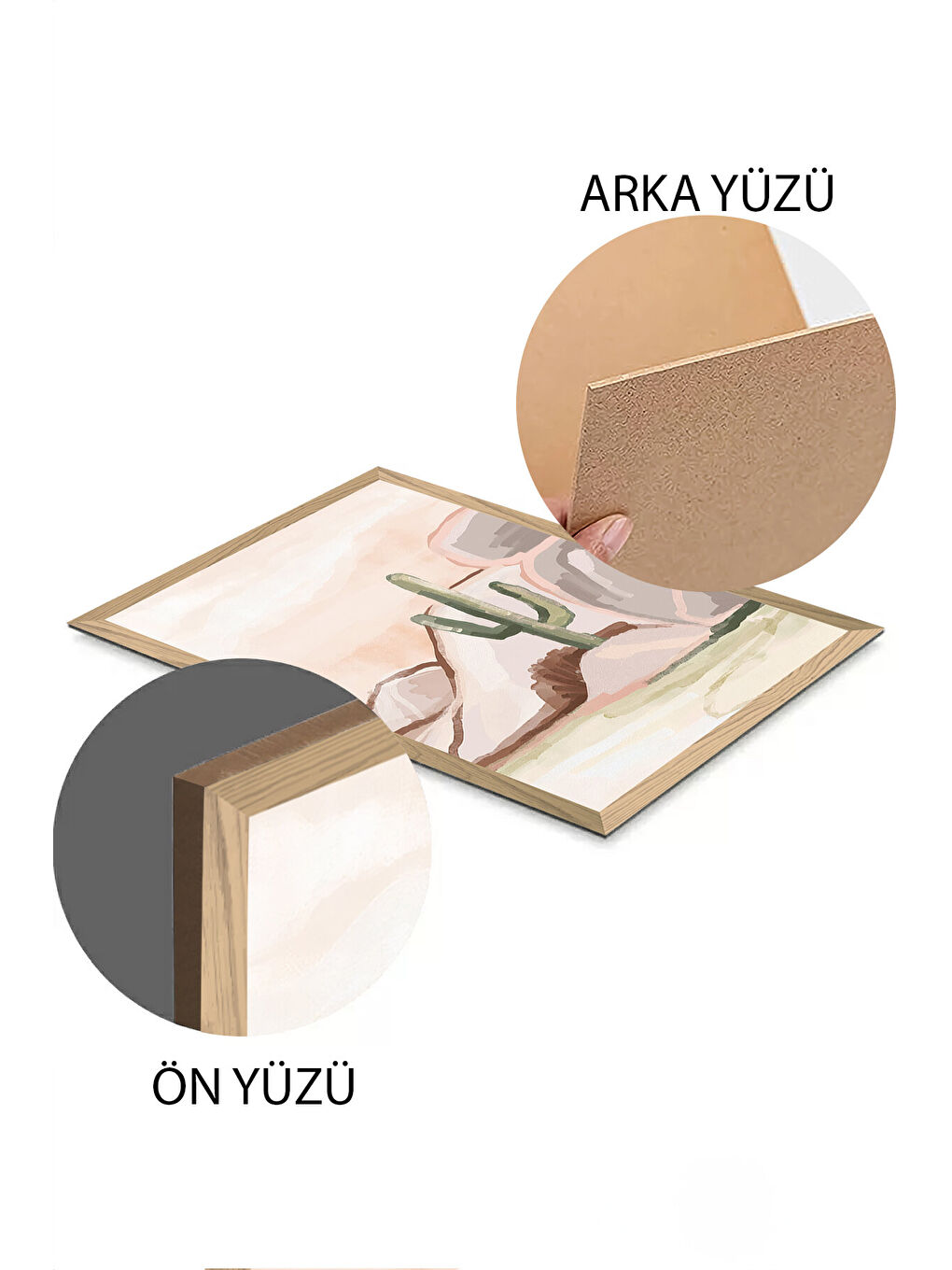 Beyaz 2 Parça Ahşap Çerçeve Görünümlü Mdf Tablo Seti 33x48 Cm - Model 21 - ERSY2MDFMODEL21-3348-2