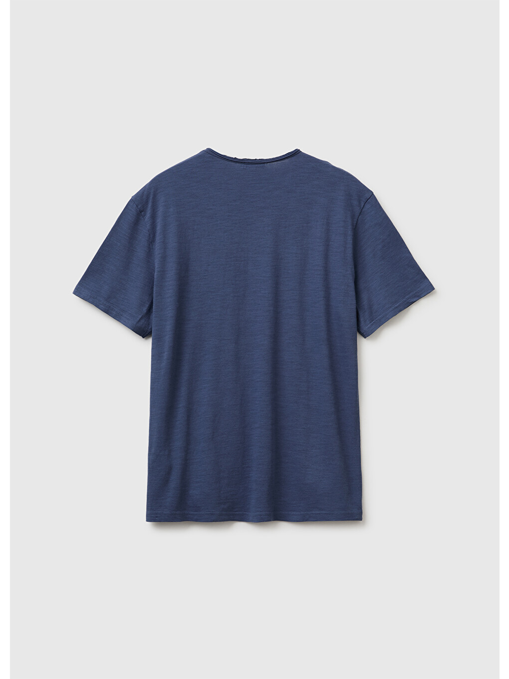 Turkuaz Erkek Havacı Mavi %100 Pamuk Regular Fit Bisiklet Yaka T-shirt-1
