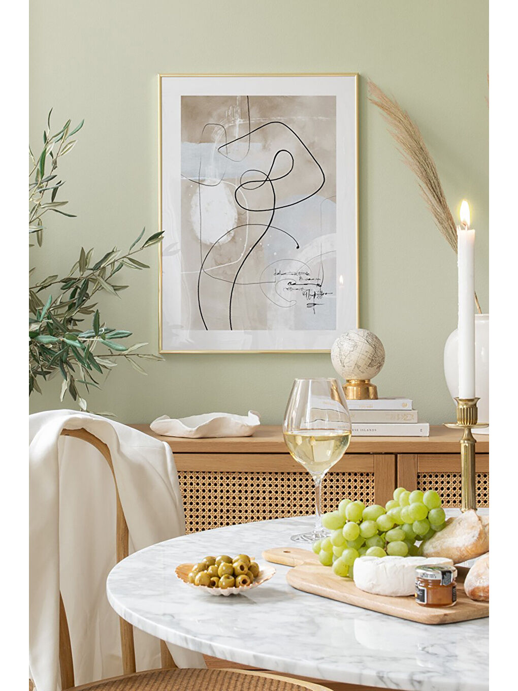 Beyaz Tek Parça Çerçeve Görünümlü Mdf Tablo - TEKHAMMDF13