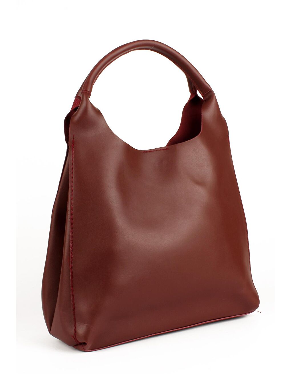 Bordo Kadın Garnilli Yarma Suni Deri Süet Yavrulu El ve Omuz Çantası (1750)-3