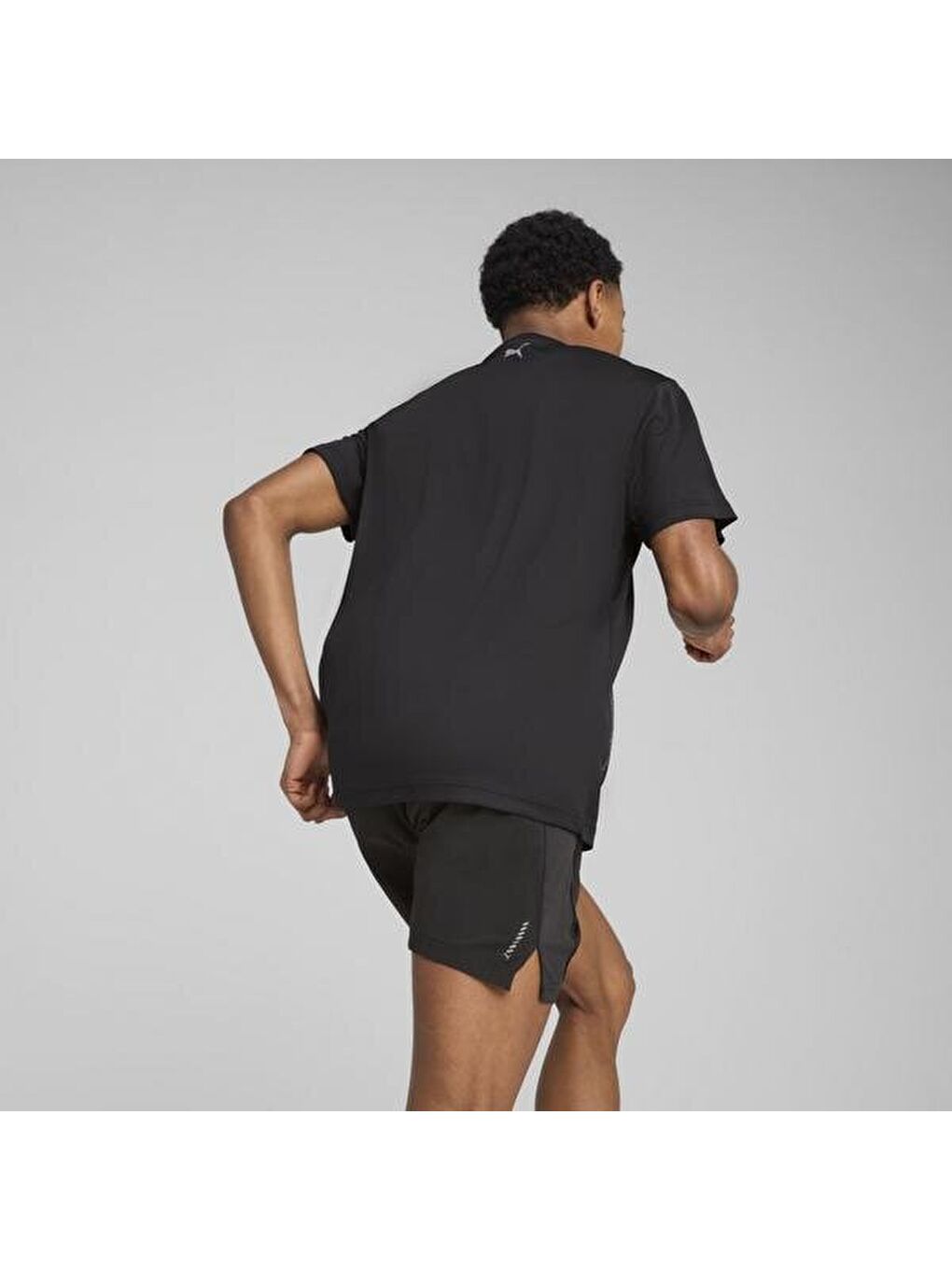 Graphics Running Illustratio Erkek Siyah Yuvarlak Yaka Tişört-3