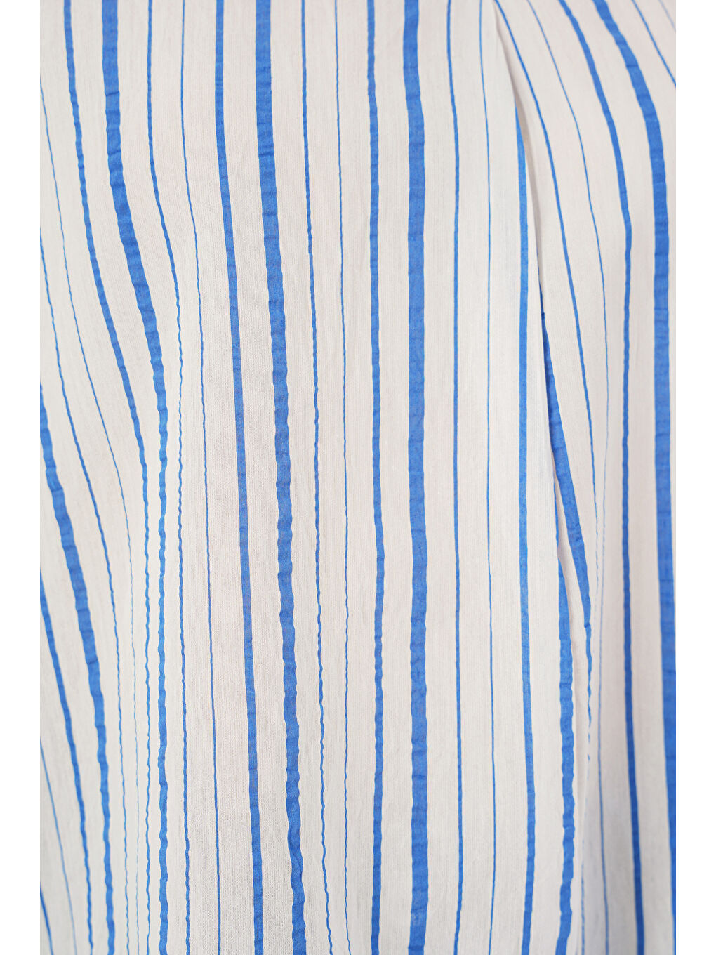 Kadın Çizgili Oversize Bluz 967 - Mavi-4