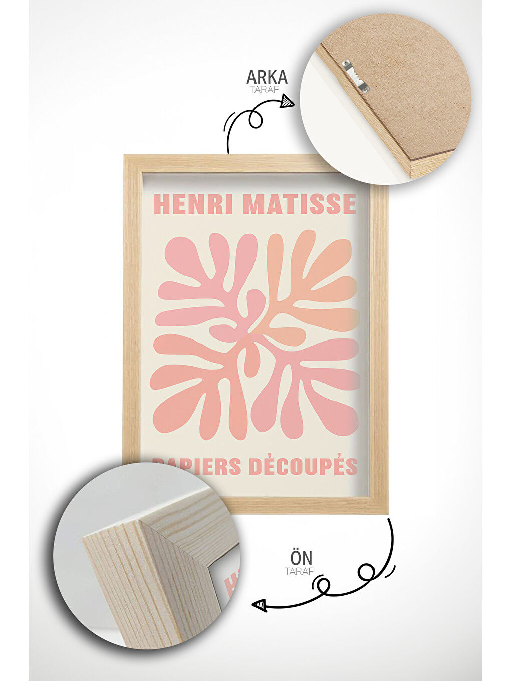 Beyaz Gerçek Ahşap Çerçeveli 3 Parça 3D Poster Tablo Seti - ERSY3SET6 - ERSY3SET6-1520-4