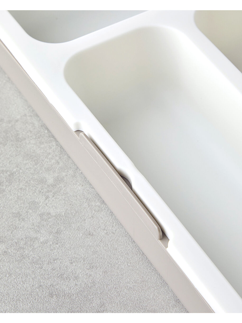 Basic Plastik Çekmece İçi Kaşıklık Mutfak Gereci Bej-3