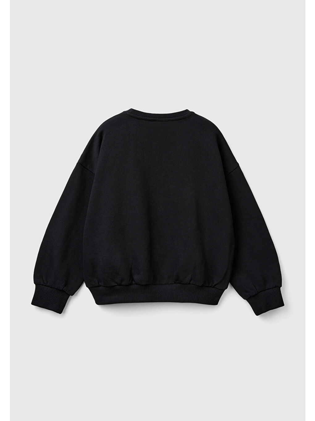 United Colors Of Benetton Kız Çocuk Siyah Önü Pullu Baskı Detaylı Bisiklet Yaka Sweatshirt - 1