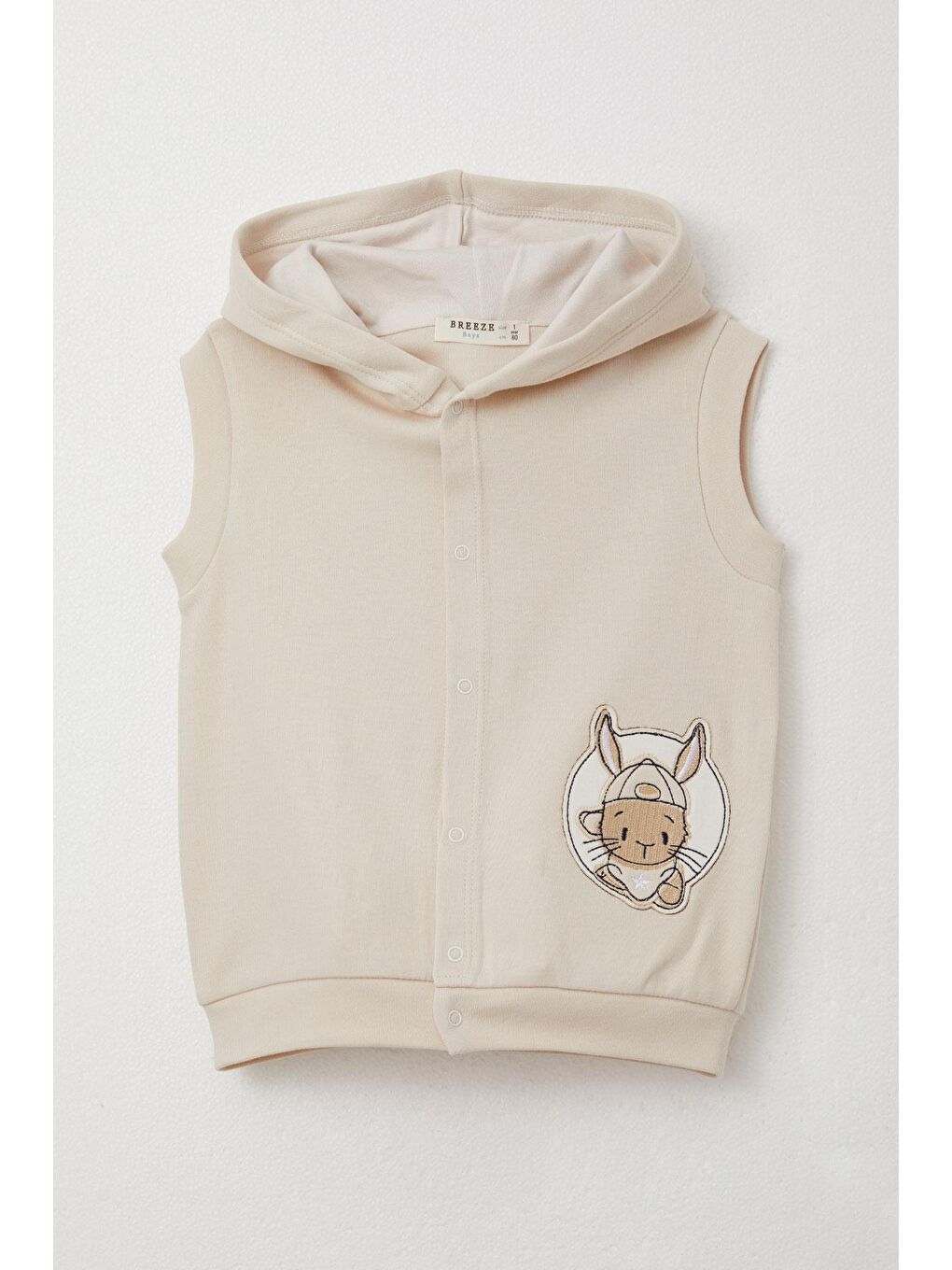 Erkek Bebek Zıbınlı 3 Lü Takım Sevimli Tavşancık Armalı Bej (4 Ay-1 Yaş)-2