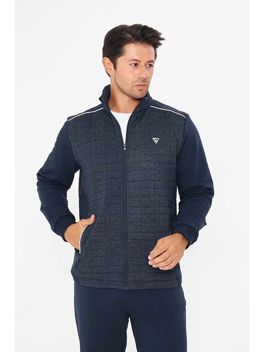 Erkek Tam Fermuarlı Eşofman Takımı Lacivert 5753-L-1