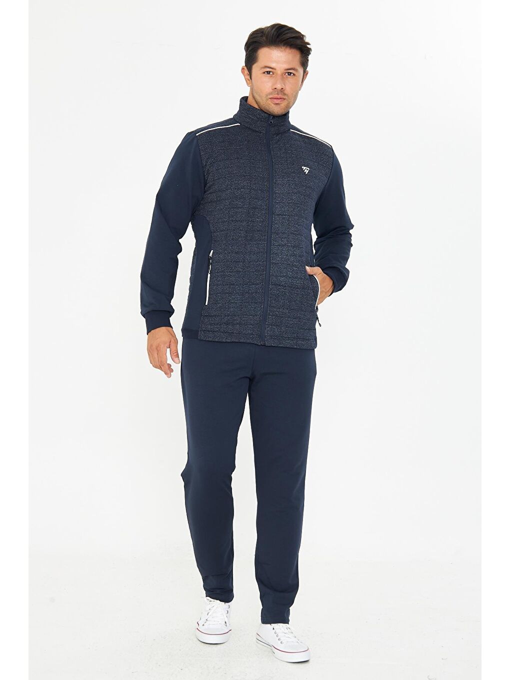 Erkek Tam Fermuarlı Eşofman Takımı Lacivert 5753-L-2