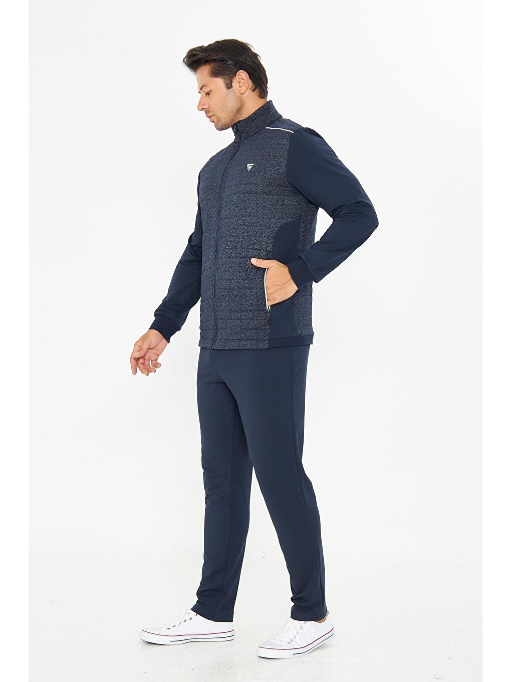 Erkek Tam Fermuarlı Eşofman Takımı Lacivert 5753-L-3