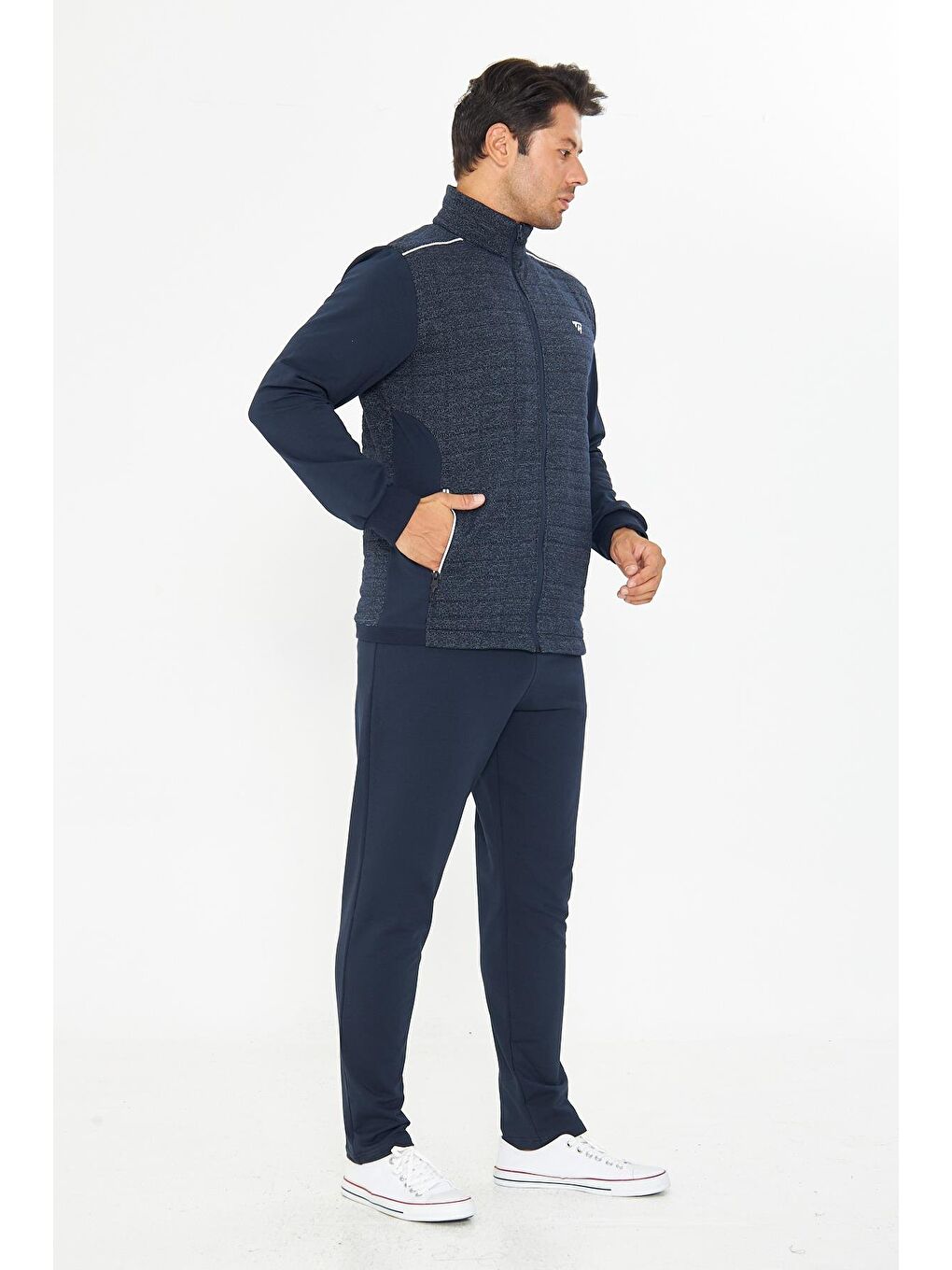 Erkek Tam Fermuarlı Eşofman Takımı Lacivert 5753-L-4