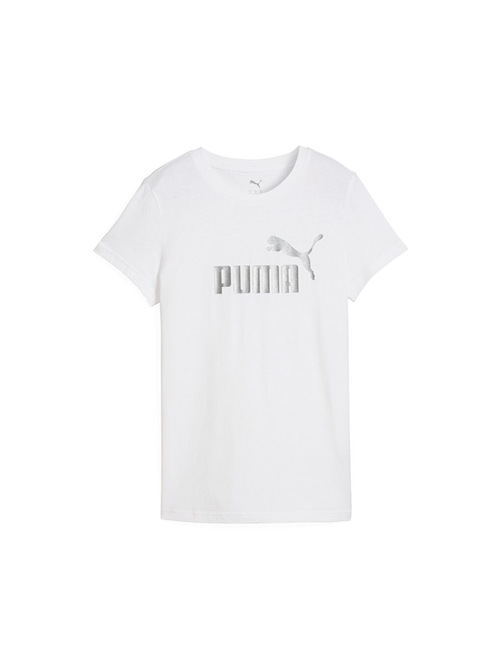 Metallic No 1 Logo Kadın Beyaz Yuvarlak Yaka Tişört-3