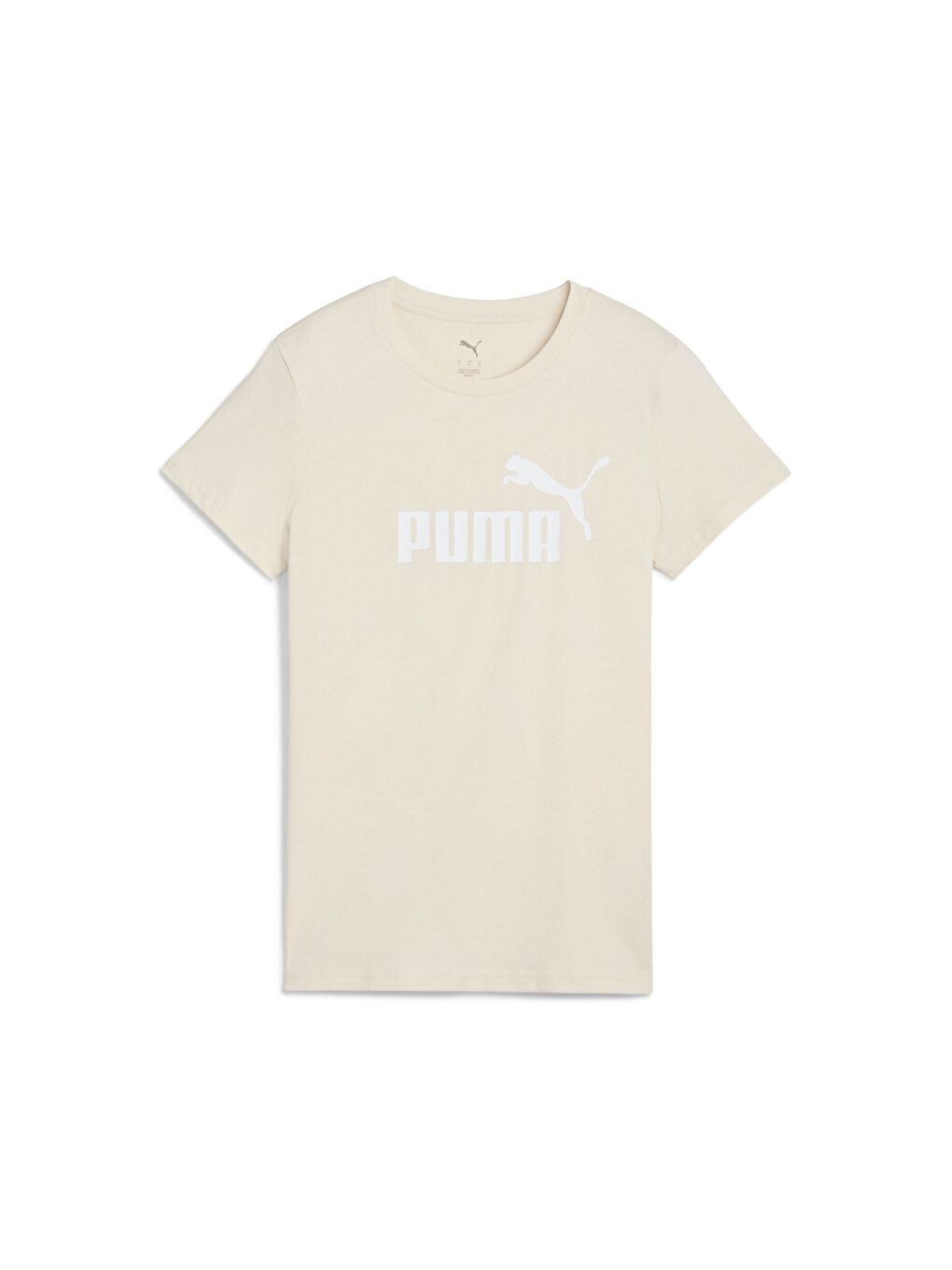 Essentials No 1 Logo Kadın Bej Yuvarlak Yaka Tişört-3