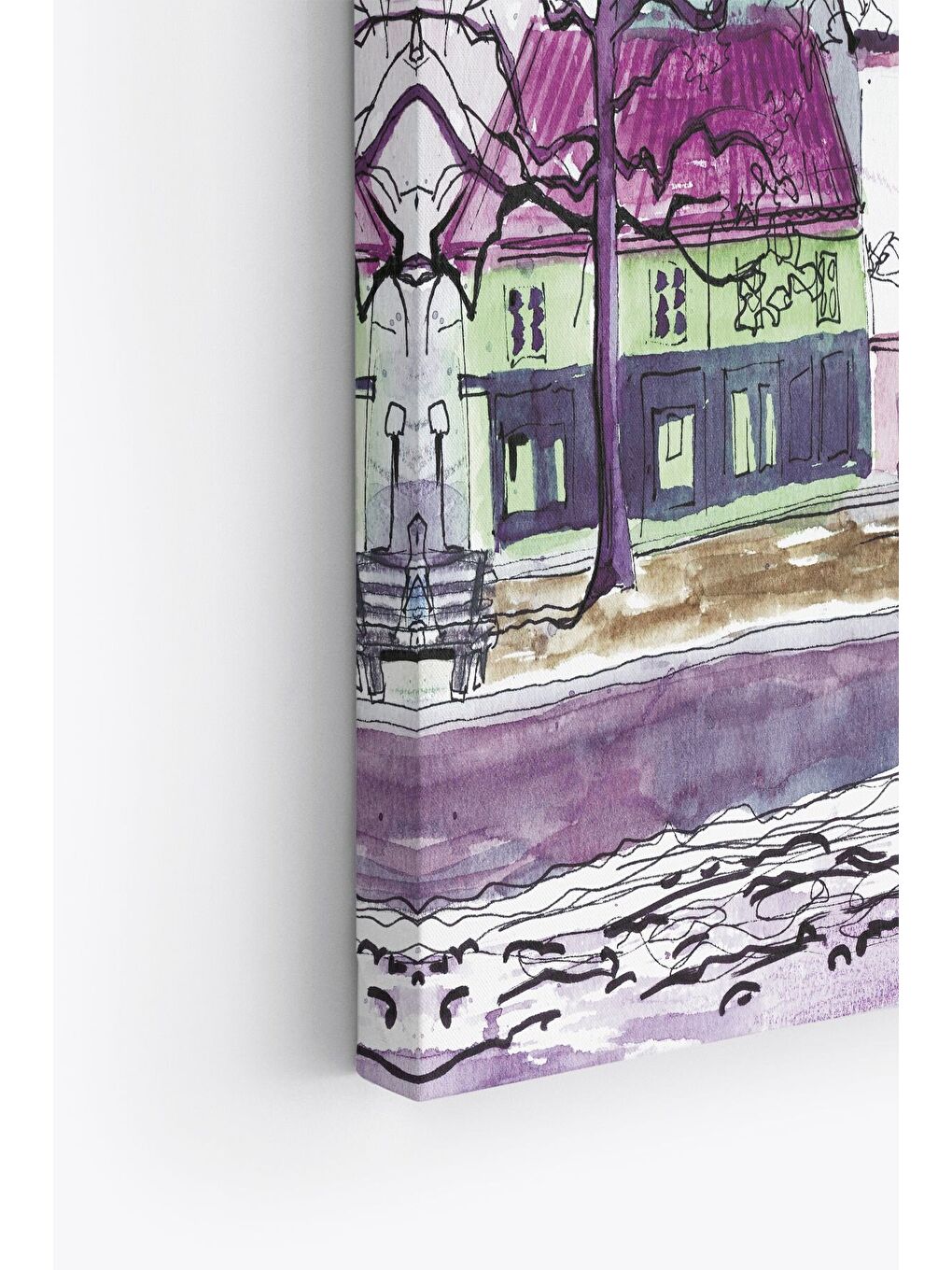 Beyaz Dekoratif Kanvas Tablo - FDC261 - ERSYFDC261-4060-2