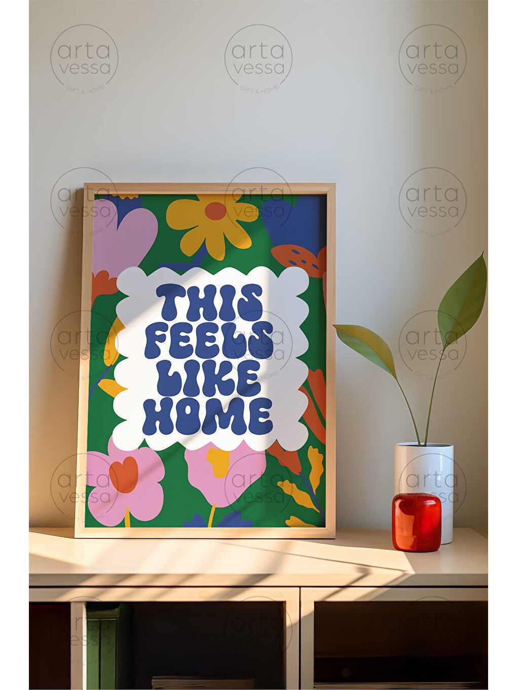 Beyaz Tek Parça Ham Renk Gerçek Ahşap Çerçeveli Tablo - TEKARTCRVMDF-1 - TEKARTCRVMDF1-5070