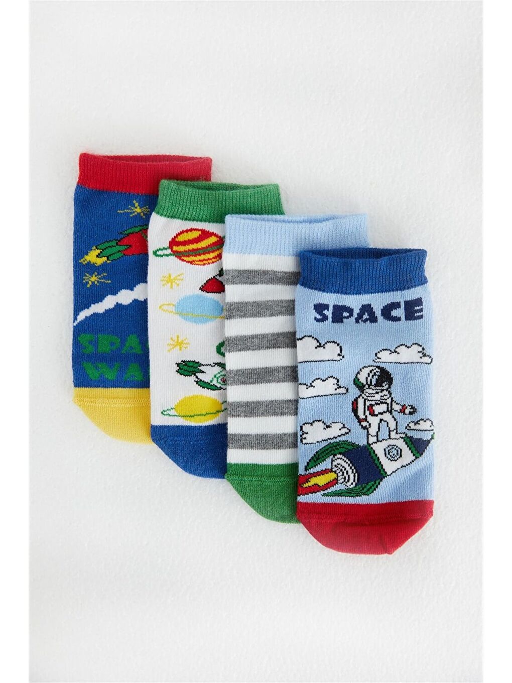 Karışık 4 Lü Paket Space Erkek Çocuk Patik Çorap Desenli-2