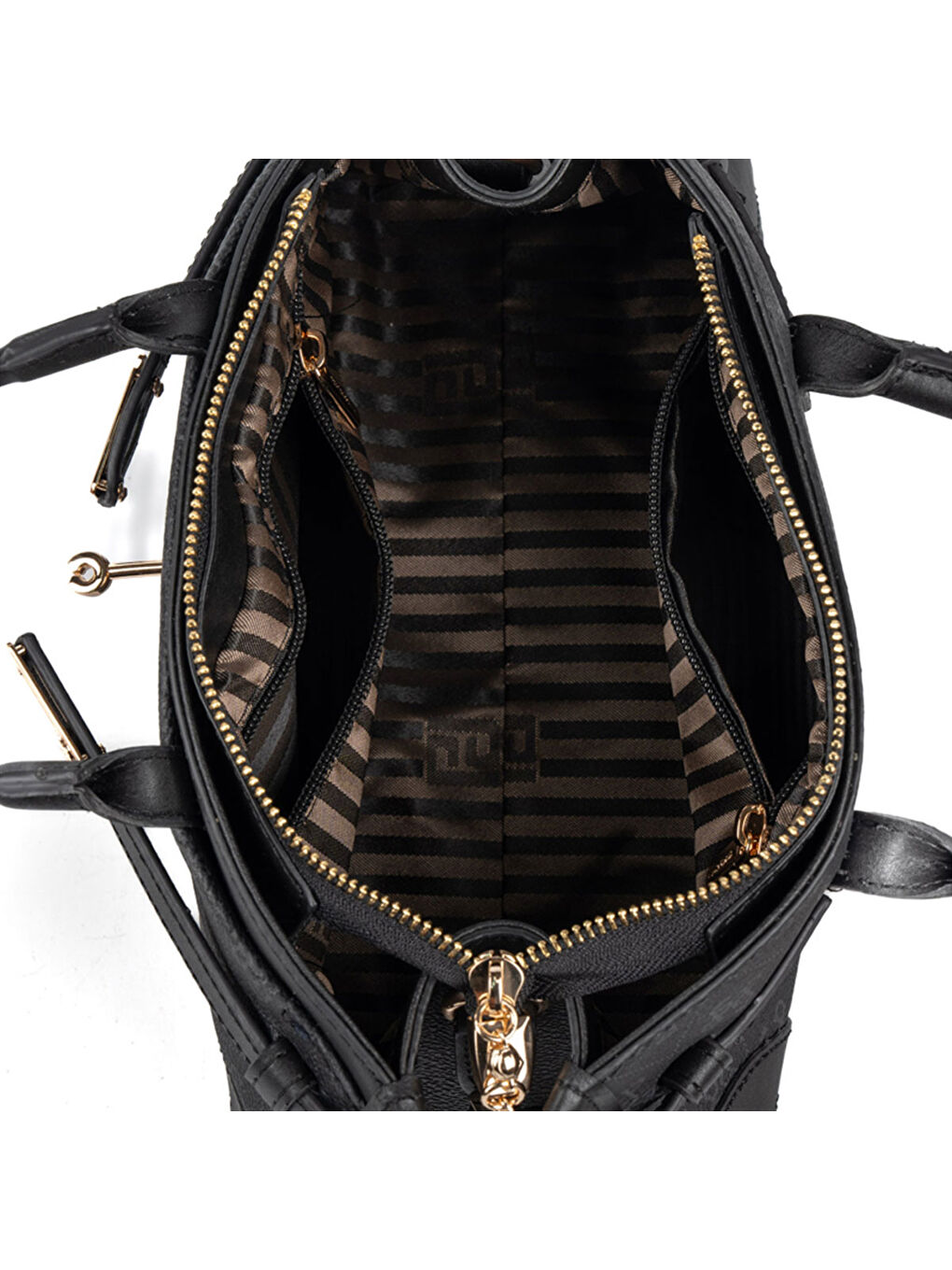 Siyah Kadın Kol Çantası 1260-48511 SILVER POLO BAYAN ÇANTASI M158 SİYAH-RUGAN SİYAH-5