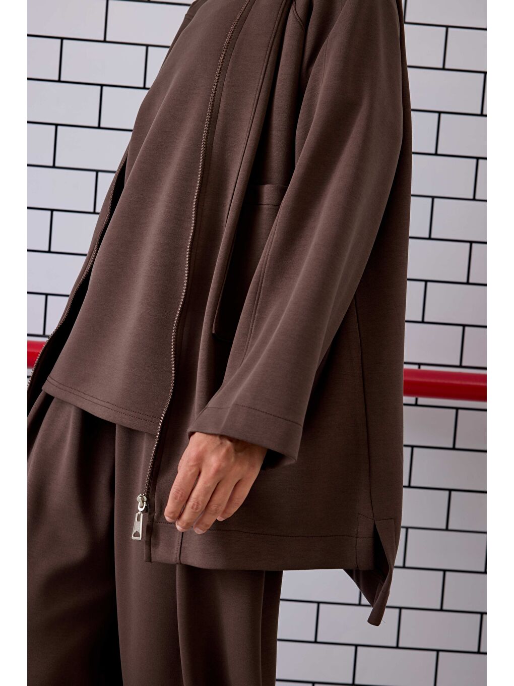 Kahverengi Örme Modal Sweat Acı Kahve-2