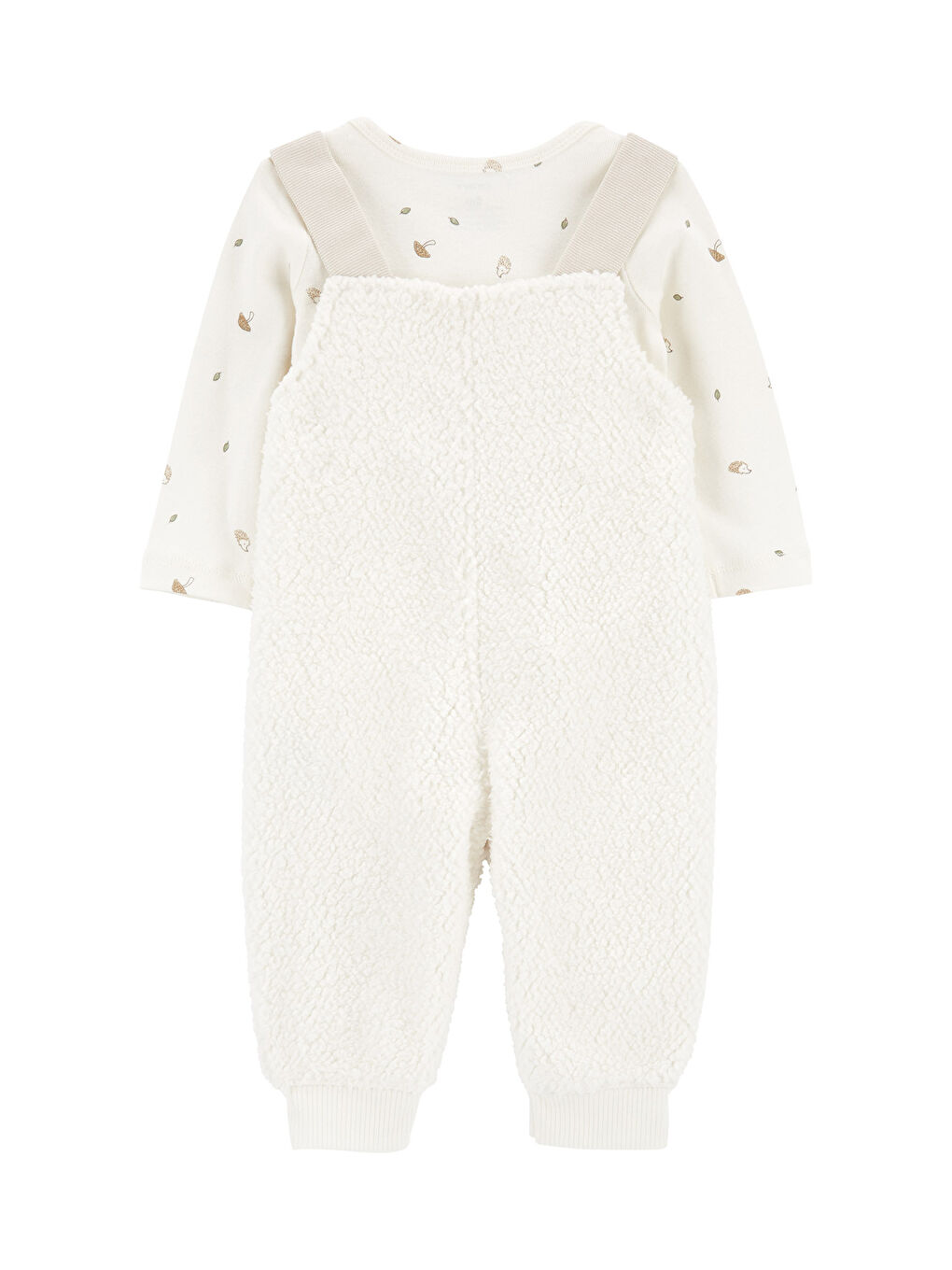 Ekru Bebek 2'li Salopet Set Krem-1