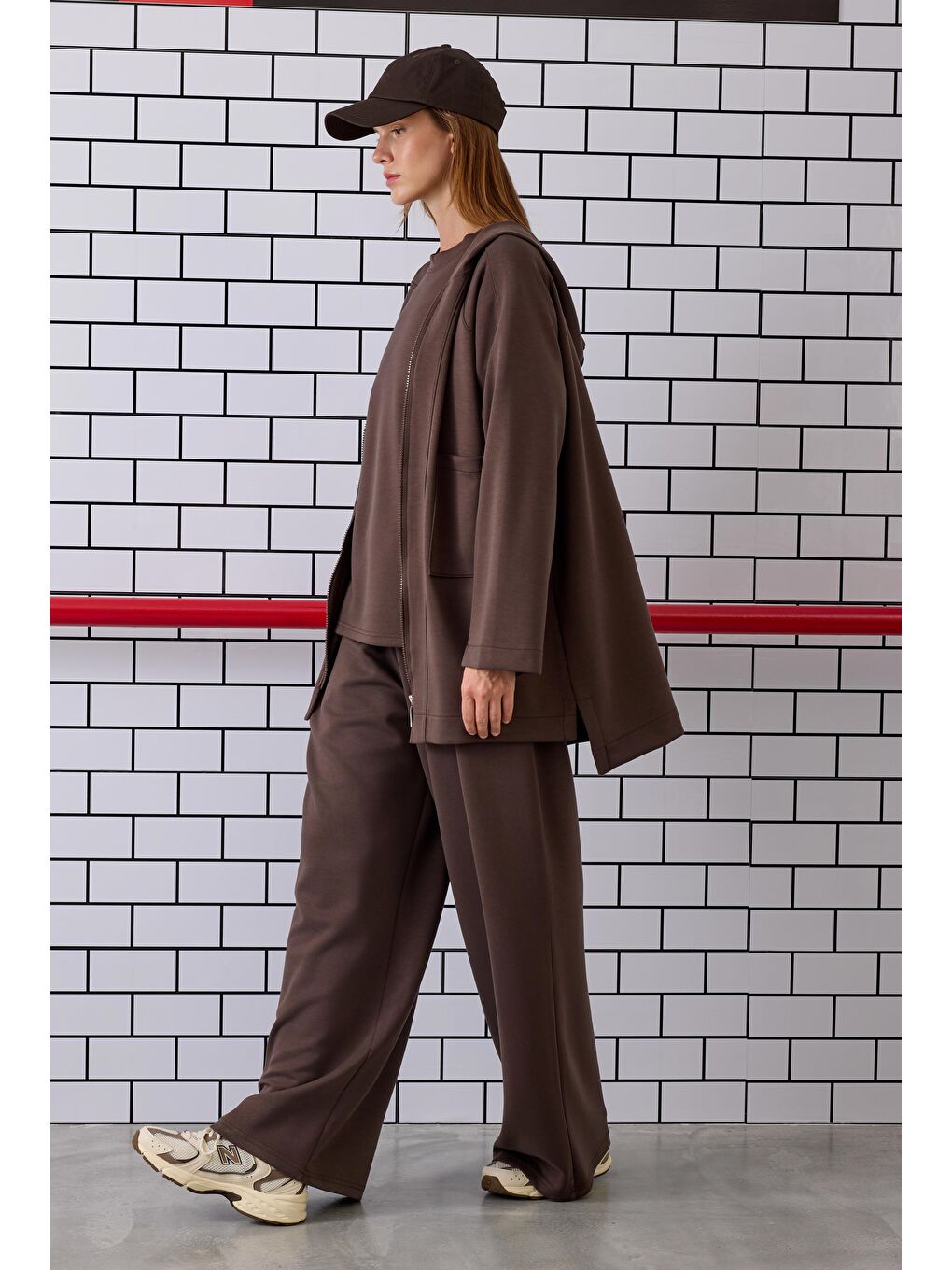 Kahverengi Örme Modal Sweat Acı Kahve-3