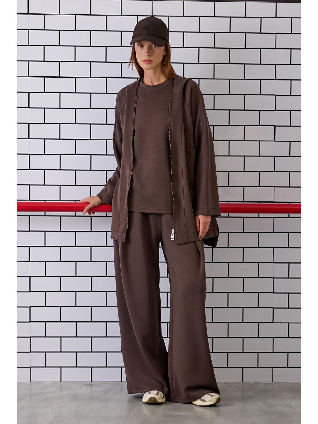 Kahverengi Örme Modal Sweat Acı Kahve-4