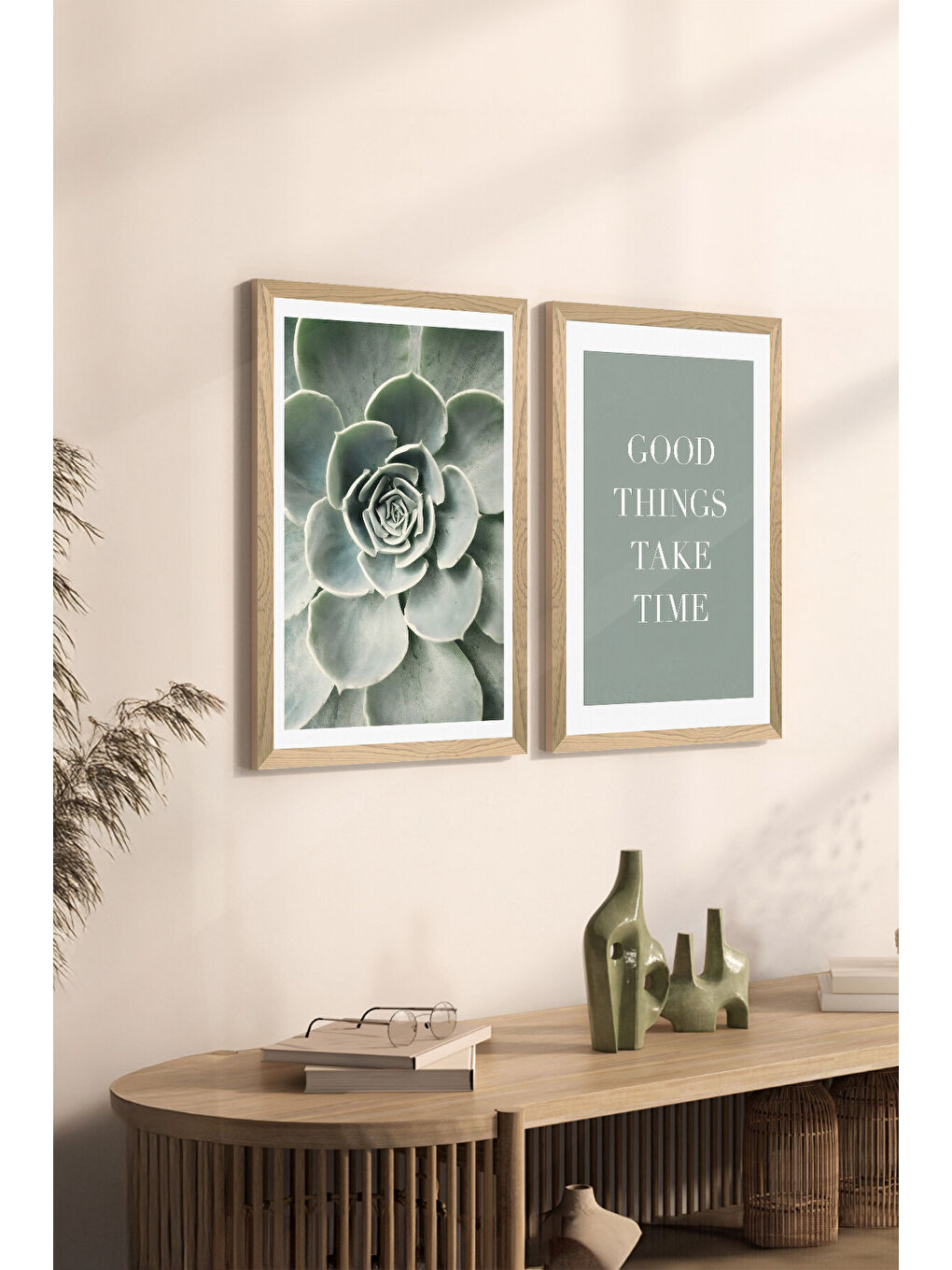 Beyaz 2 Parça Ahşap Çerçeve Görünümlü Mdf Tablo Seti 20x30 Cm - Model 18 - ERSY2MDFMODEL18-2030-1