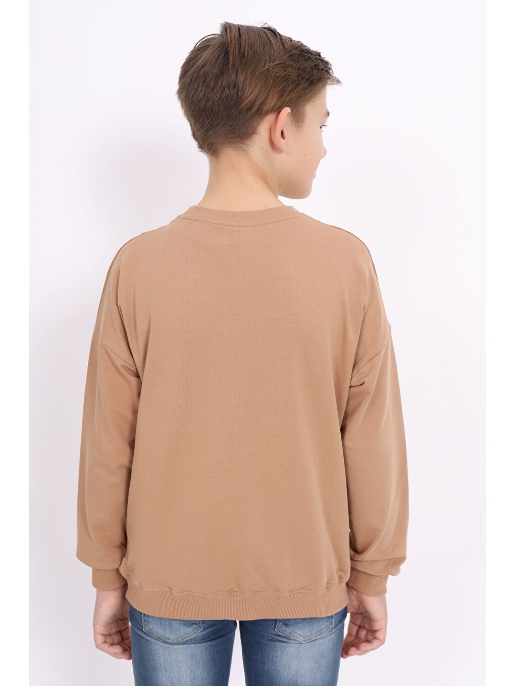 Kahverengi Erkek Çocuk Baskılı Sweatshirt-3