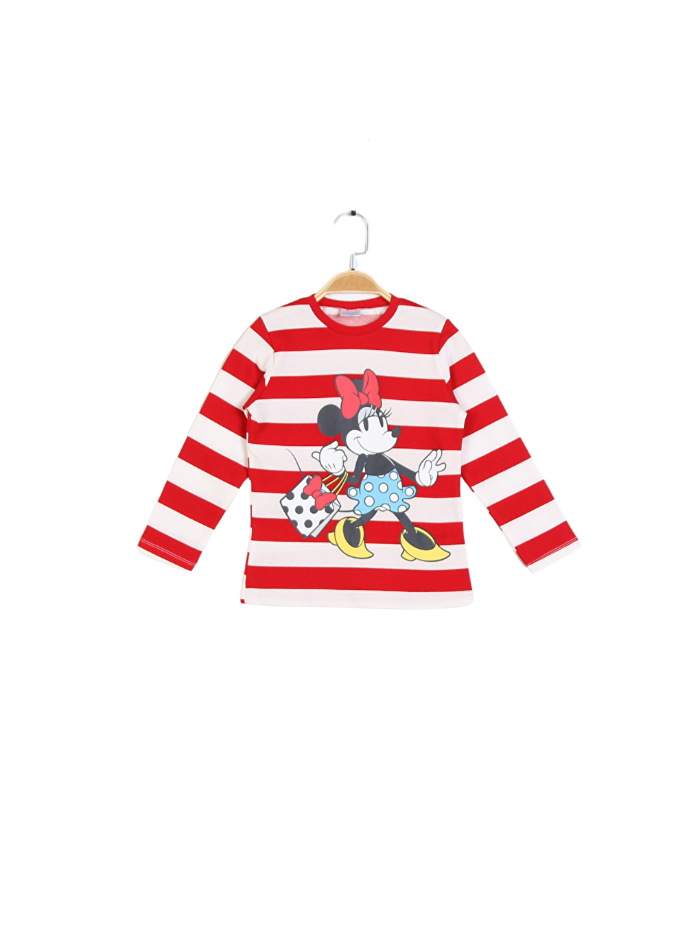 Supermino Kırmızı Minnie Mouse Kız Çocuk Uzun Kol Tshırt PL22502