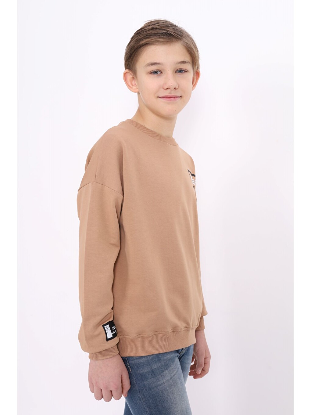 Kahverengi Erkek Çocuk Baskılı Sweatshirt-5