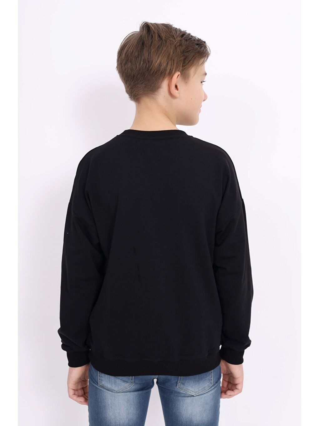 Siyah Erkek Çocuk Baskılı Sweatshirt-2