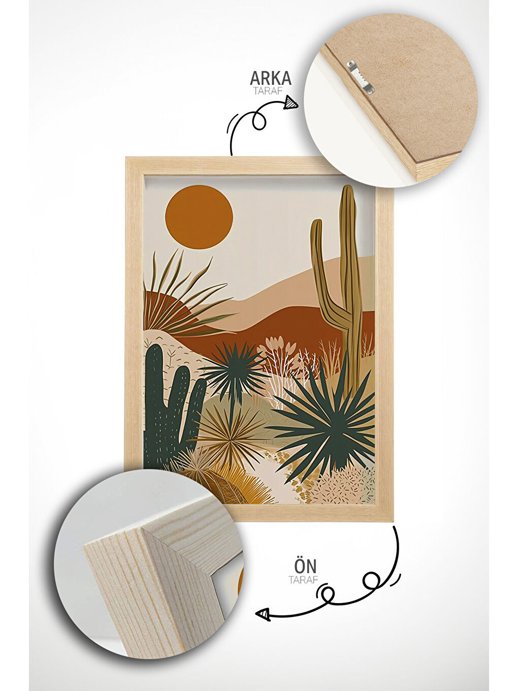 Beyaz Gerçek Ahşap Çerçeveli 3 Parça 3D Poster Tablo Seti - ERSY3SET10 - ERSY3SET10-2030-4