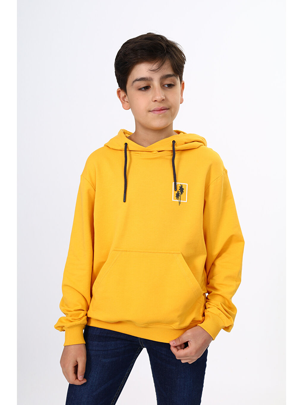 Sarı Erkek Çocuk Baskılı Sweatshirt