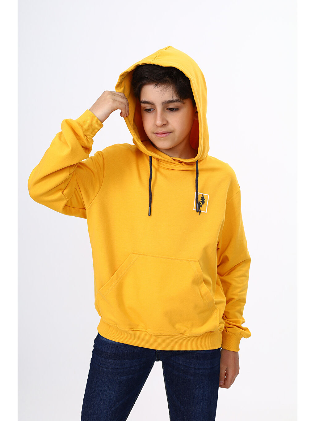 Sarı Erkek Çocuk Baskılı Sweatshirt-3