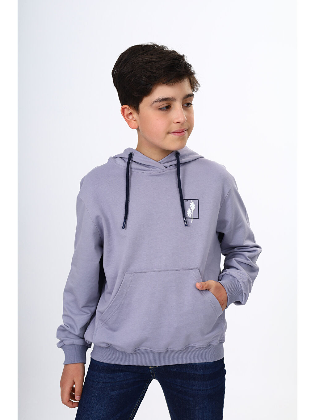 Gri Erkek Çocuk Baskılı Sweatshirt