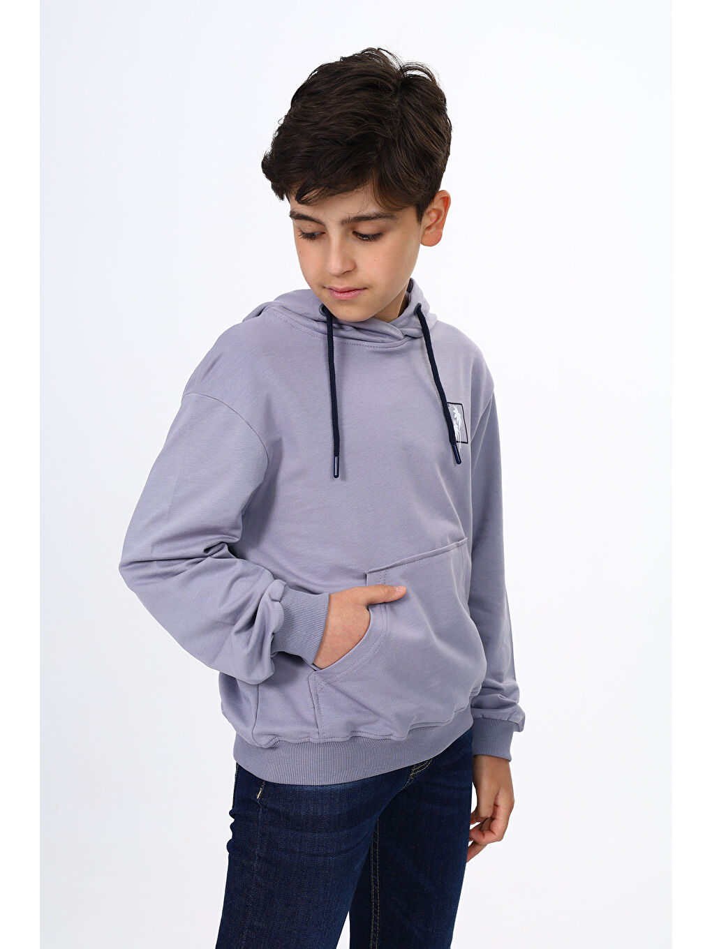 Gri Erkek Çocuk Baskılı Sweatshirt-2