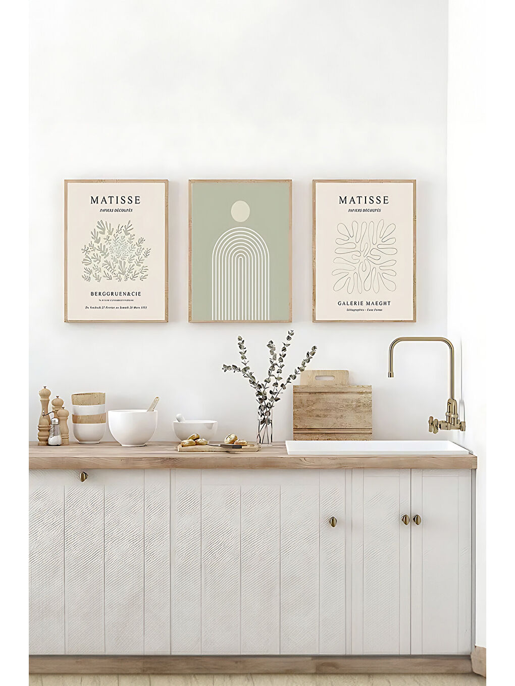 Beyaz 3 Parça Çerçeve Görünümlü Mdf Tablo Seti - ARTSYCLLCT12-1520