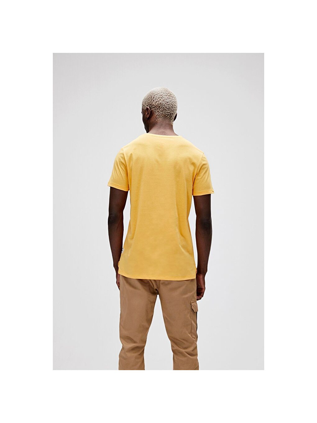 Major Erkek Sarı Bisiklet Yaka Tişört-1