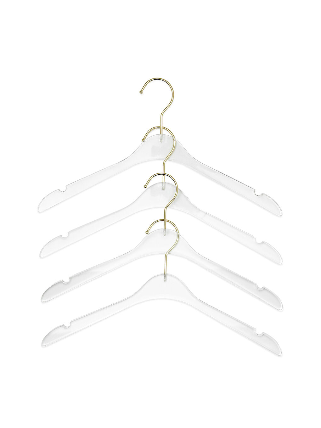 Renksiz 4'lü Şeffaf Akrilik Giysi Askısı 21.5 x 38.5 x 1 cm-5
