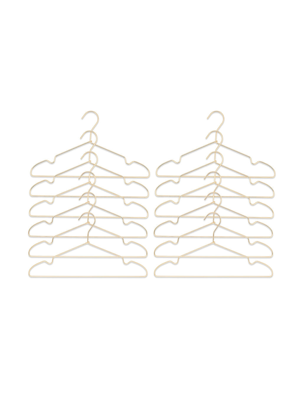 Sarı 12'li Altın Renk Metal Giysi Askısı 22 x 41 x 0.4 cm-5