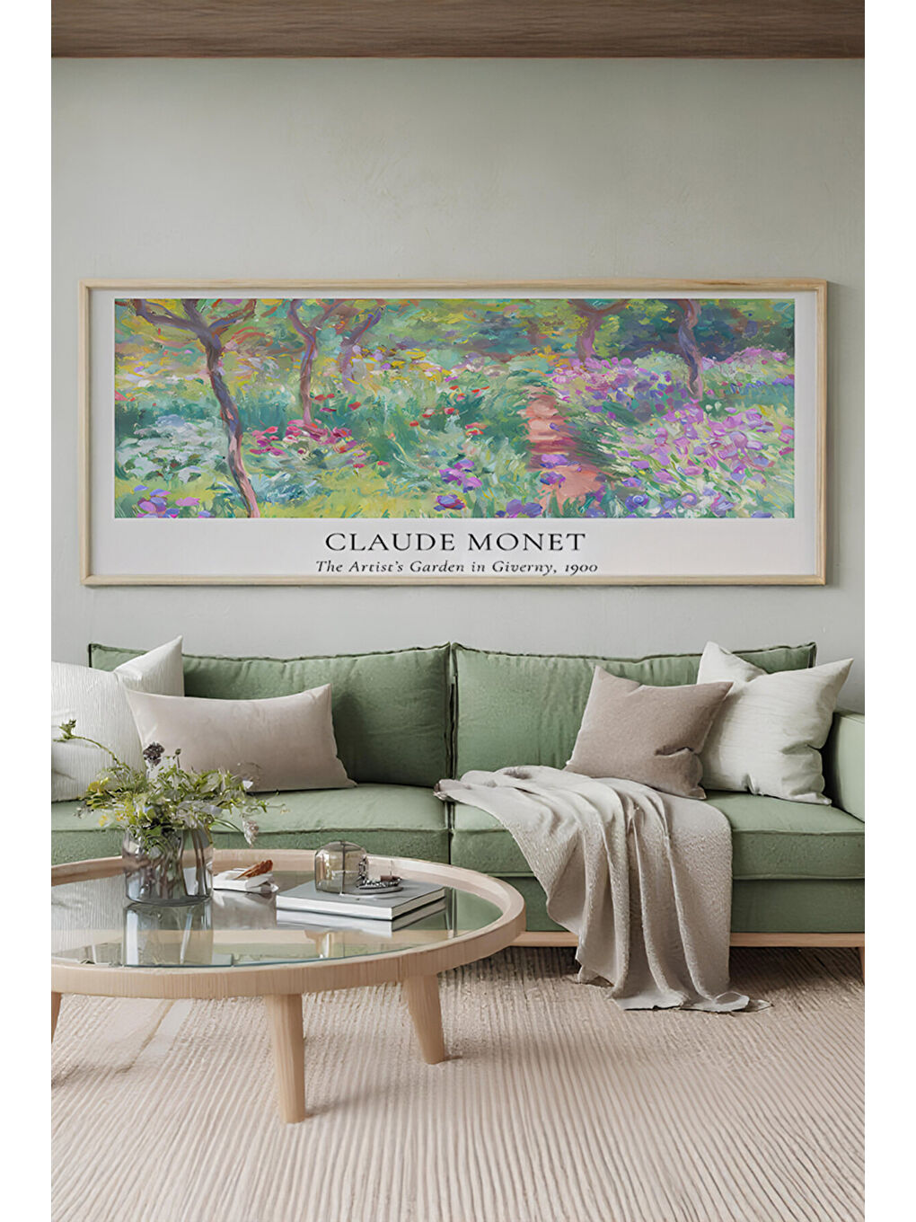 Beyaz Tek Parça Gerçek Ham Ahşap Yatay Panorama Çerçeveli Tablo - Model 24 - 50 x 120-1