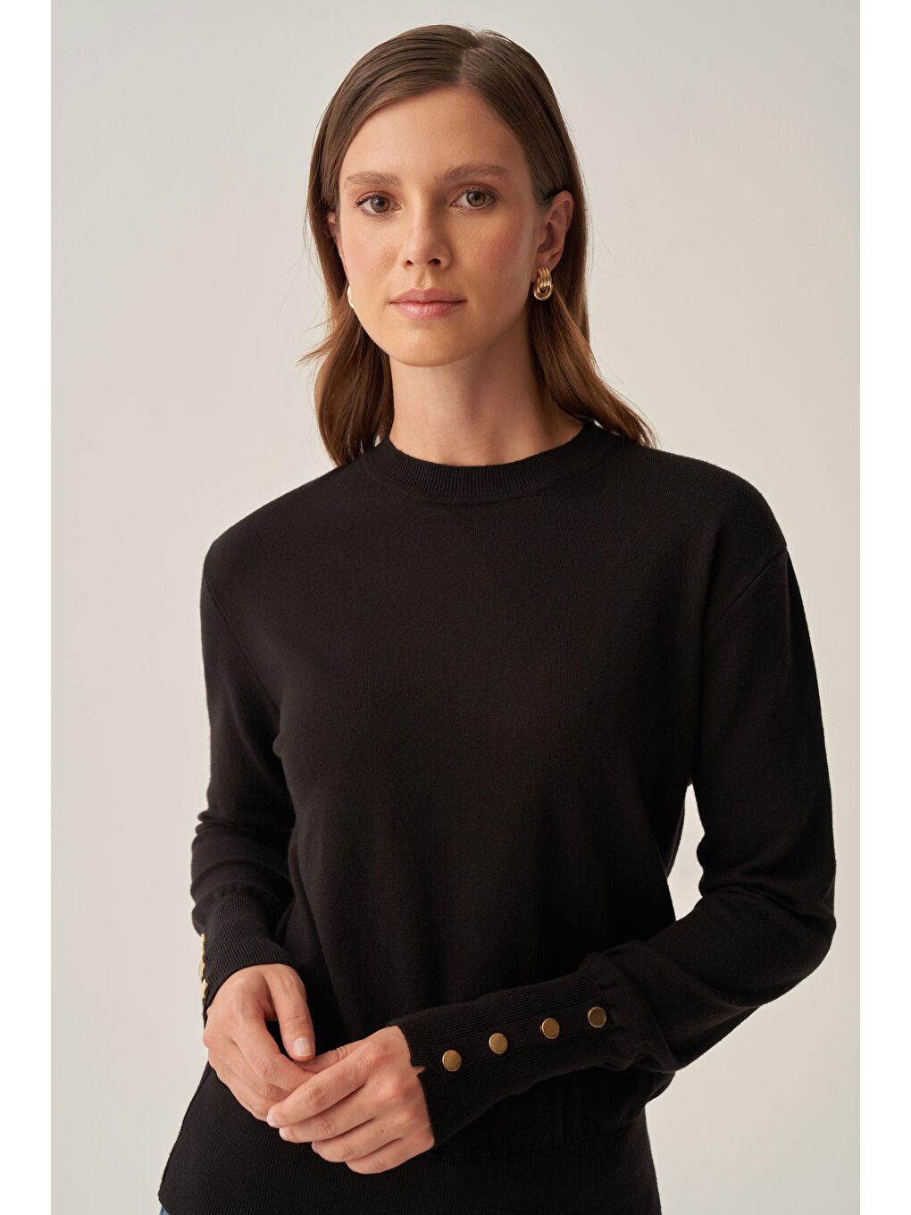 Siyah-Gold Dügmeli Kazak-3