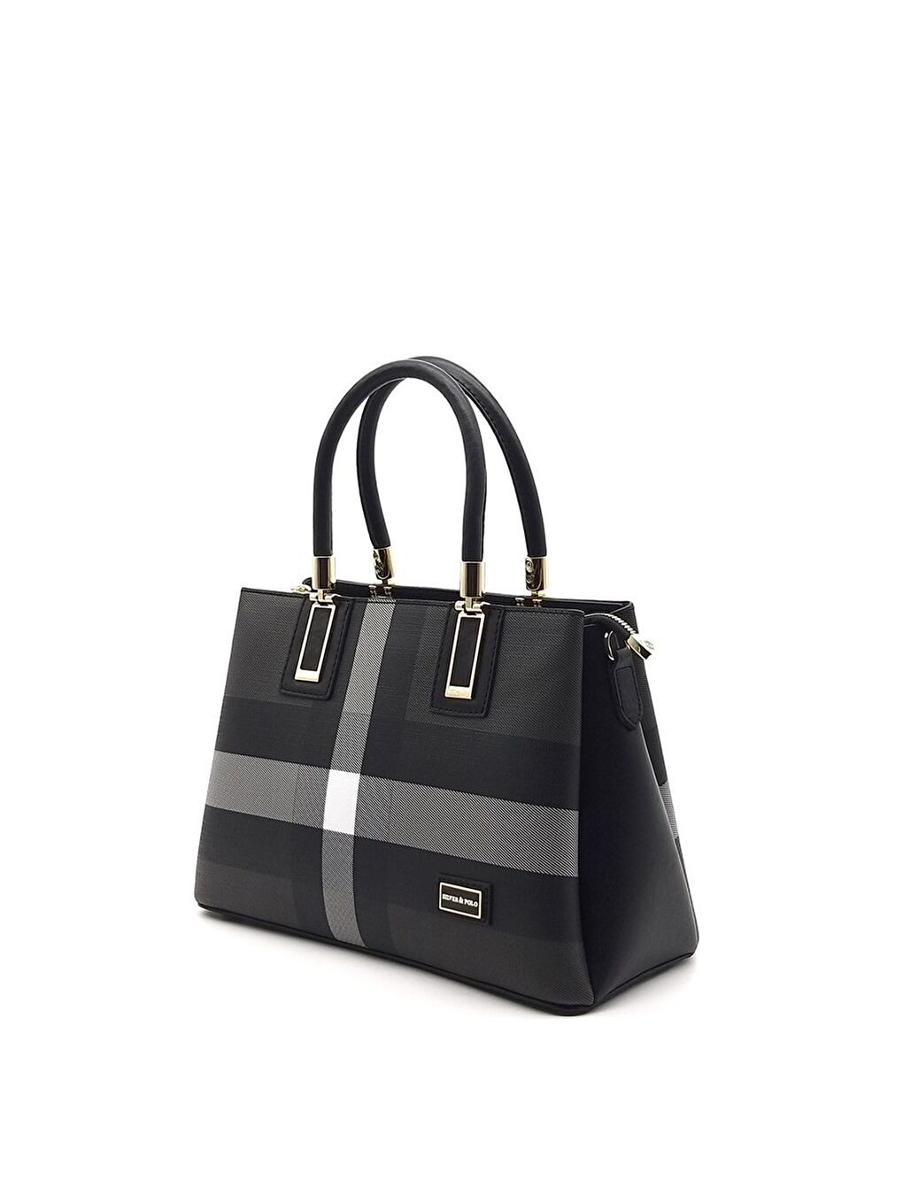 Siyah Kadın 1000-35832 SILVER POLO EL ÇANTASI M129 SİYAH-MAT SİYAH-1