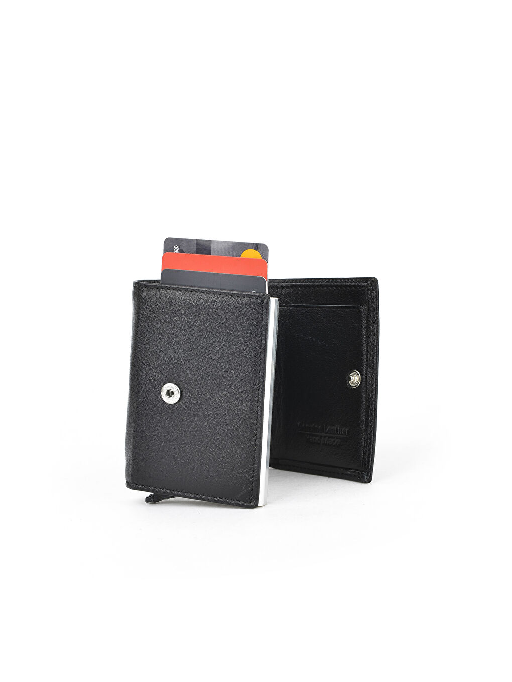 Erkek Hakiki Deri Mekanizmalı Cüzdan 1519841ZYMK12 Siyah-2