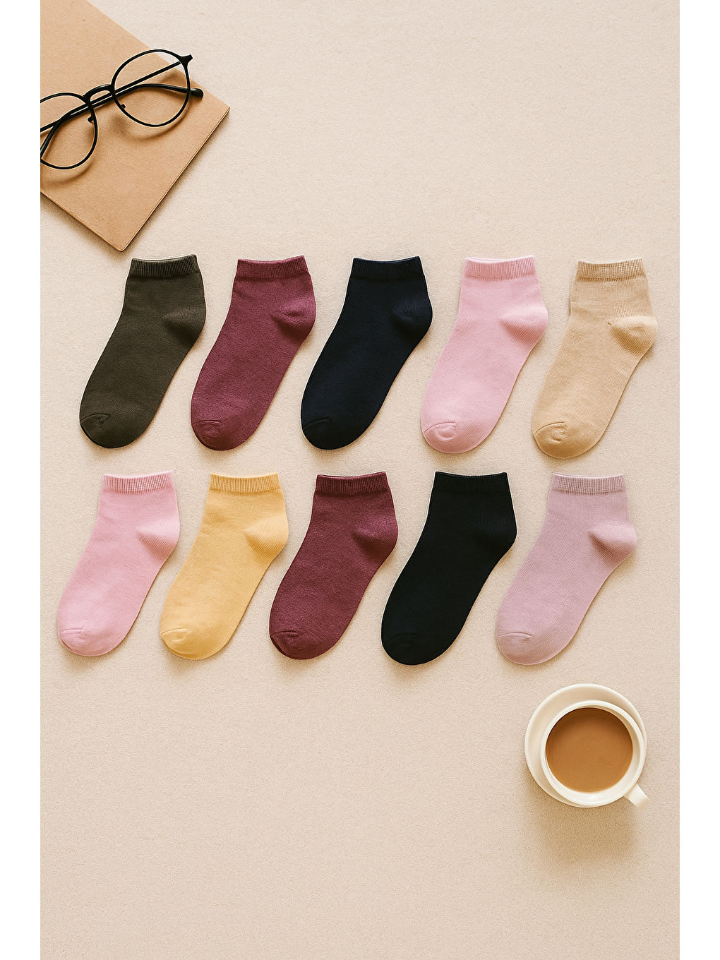 Çocuk 10'Lu Karışık Sürpriz Paket Step Çorap-1